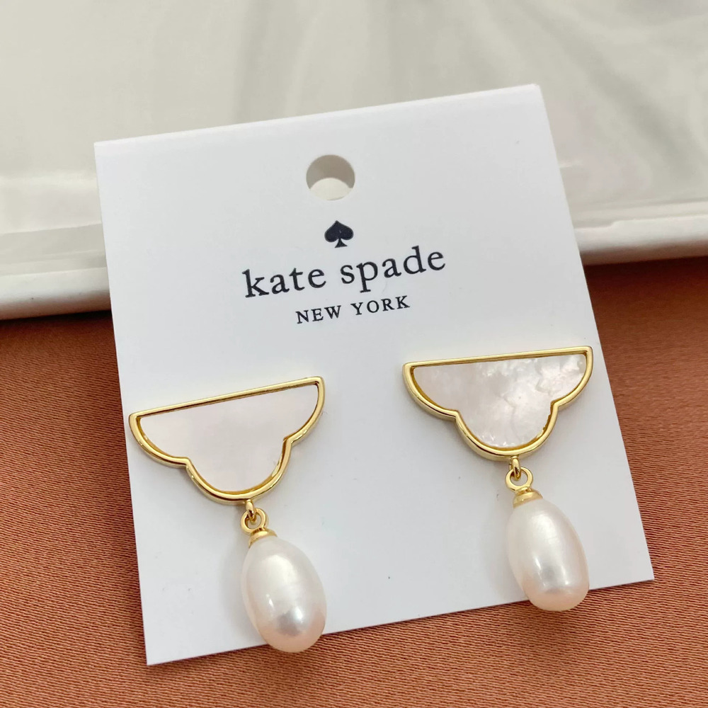 Kate SPADE Cloud Shape Pearl Drop Metal Earrings Accessory
